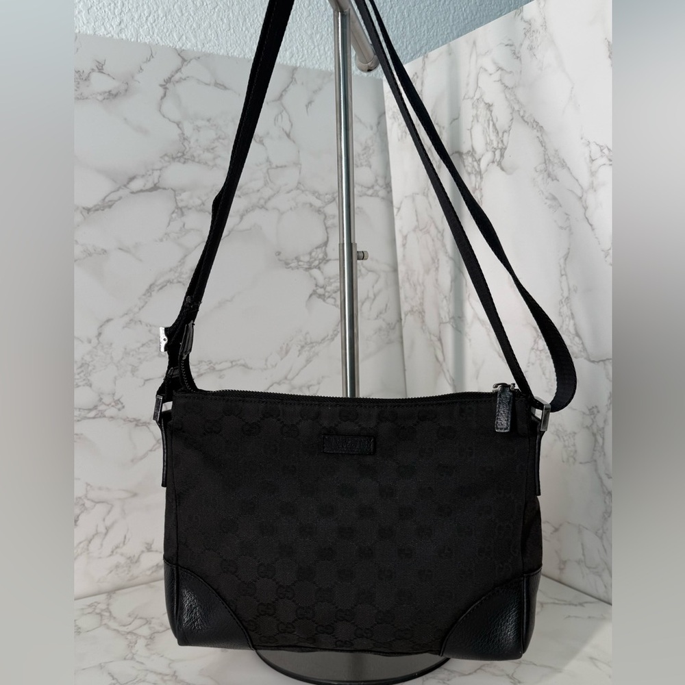 Gucci Black Canvas Crossbody Bag messenger bag